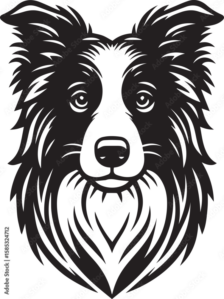 Fototapeta premium Border Collie Dog Vector – Silhouette 