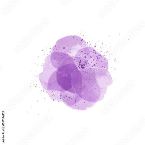 Watercolor Splash With Ink Droplets