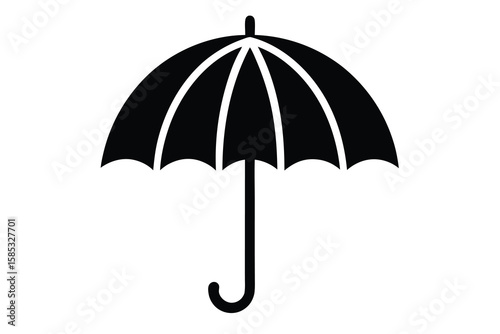 A black umbrella is isolated on white background, ready for rainy days Ai Generated