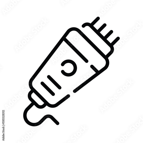 An editable outline icon of beard trimmer machine
