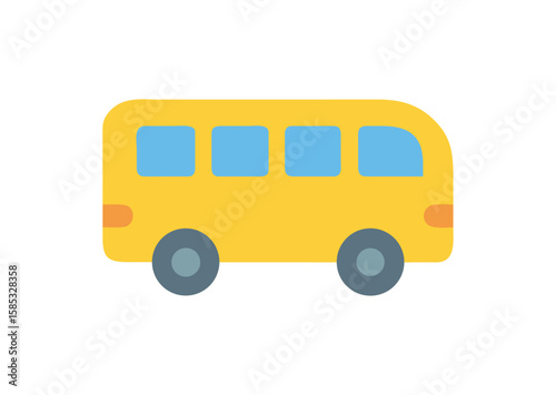 Front bus back to school Vector, Front bus back to school Icon Illustration