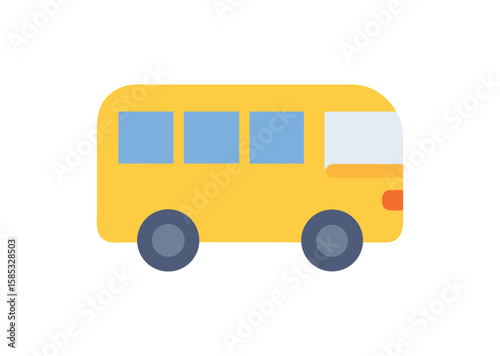 Front bus back to school Vector, Front bus back to school Icon Illustration