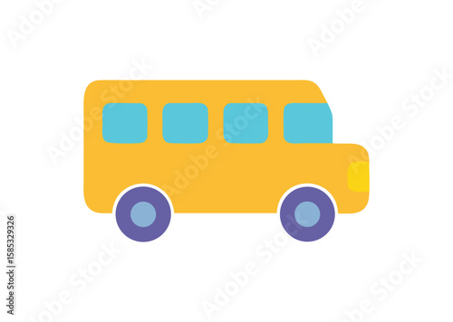 Front bus back to school Vector, Front bus back to school Icon Illustration