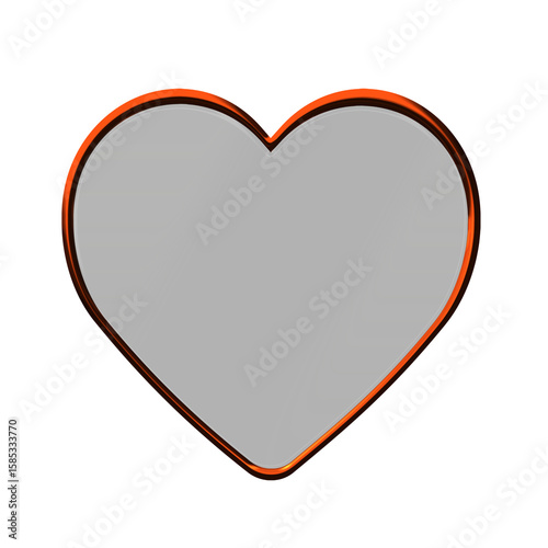 Minimalist Heart-shaped Mirror with brown Border
