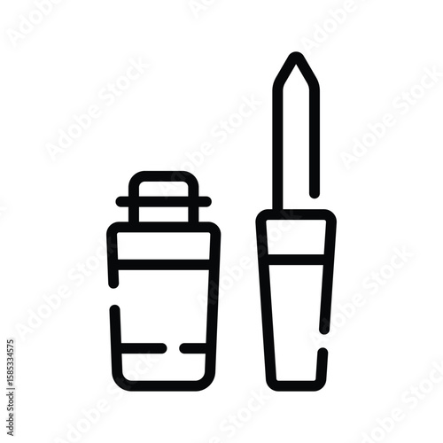 A captivating outline icon of eyeliner applicator brush