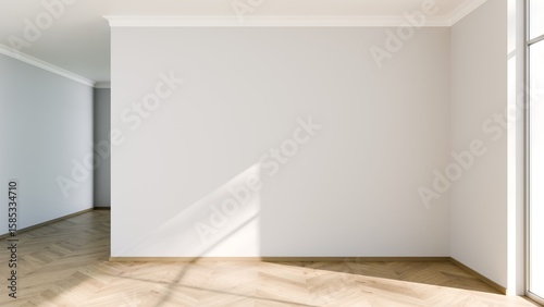 Cuadro en lienzo A bright and spacious empty room features large windows allowing natural light to flood in
