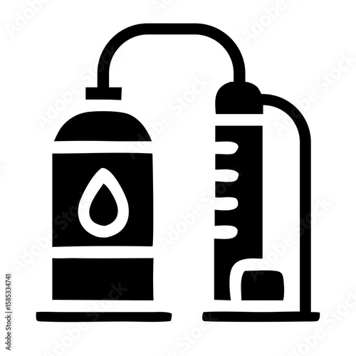 Simple Line Illustration Refinery Plant Chemical Engineering Industry Icon