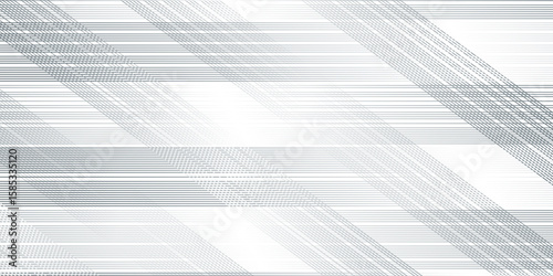 Minimalist Seamless pattern features a grid and striped line. White technology Hi-tech futuristic digital. Abstract art geometric background with lines. Stripes optical waves illustration.