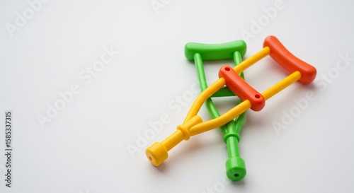 Wallpaper Mural 鮮やか色彩 ミニチュア松葉杖 優しい光で輝く. AI Generated Torontodigital.ca