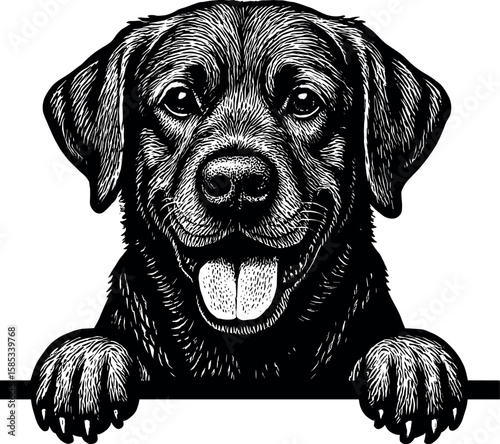 Labrador Retriever Peeking vector silhouette design