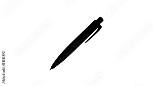 Black silhouette of a ballpoint pen