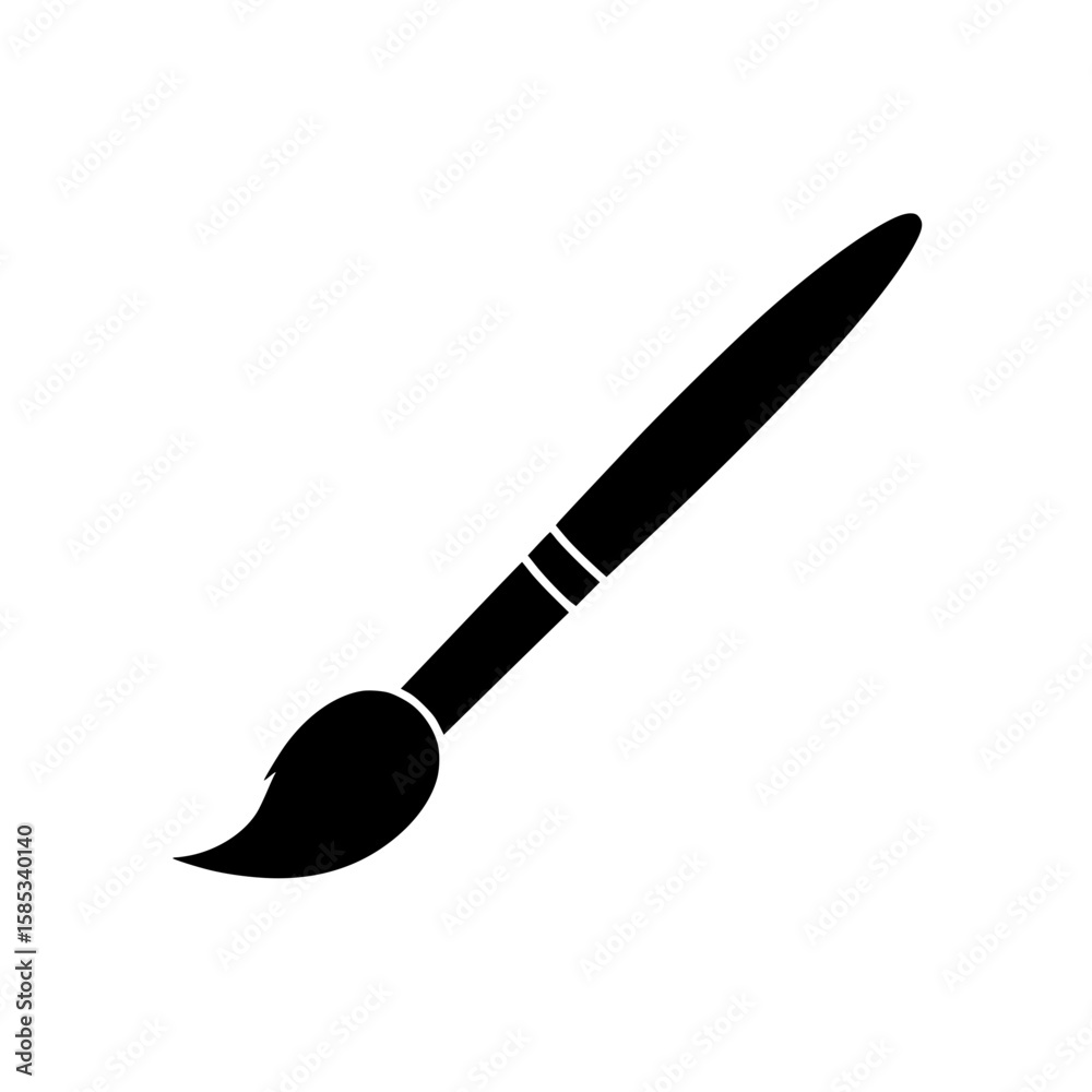 Minimalist black paintbrush silhouette Minimalist black paintbrush silhouette