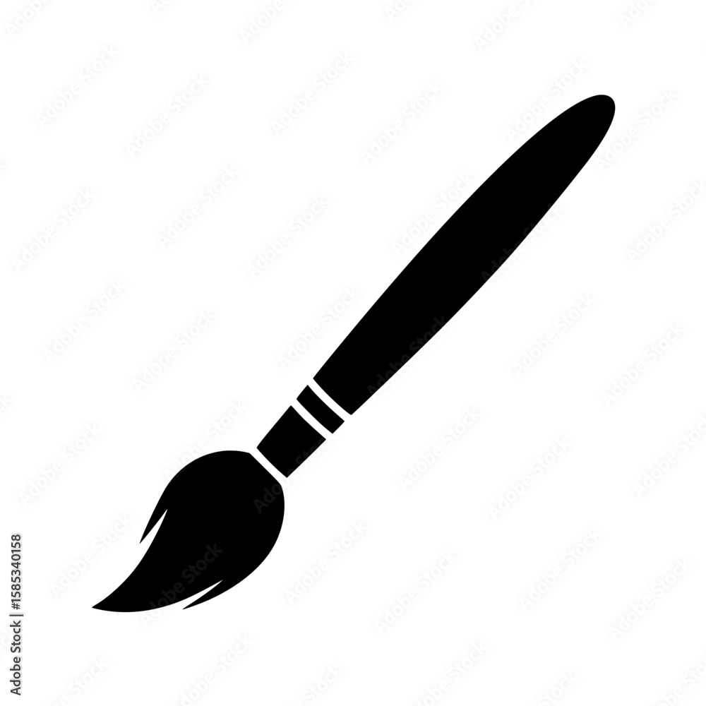Black silhouette of a paintbrush Black silhouette of a paintbrush