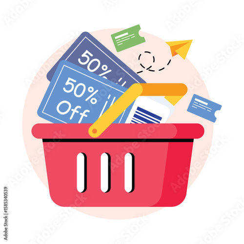 Grocery Coupons Concept Style illustrations. EPS 10 File