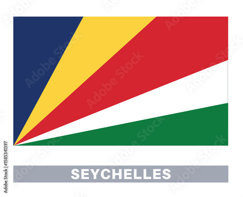 Flag of seychelles. Flag icon. Standard colors. Standard size. Rectangular flag.