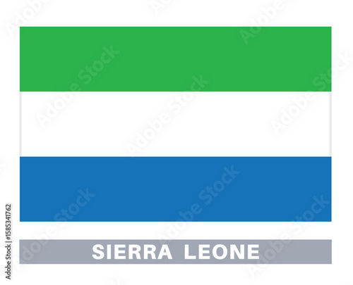 Flag of sierra leone. Flag icon. Standard colors. Standard size. Rectangular flag.