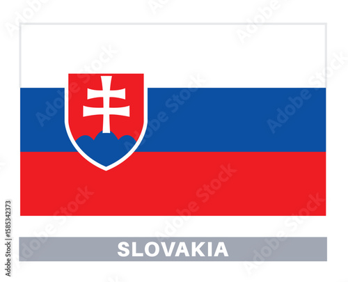 Flag of slovakia. Flag icon. Standard colors. Standard size. Rectangular flag.