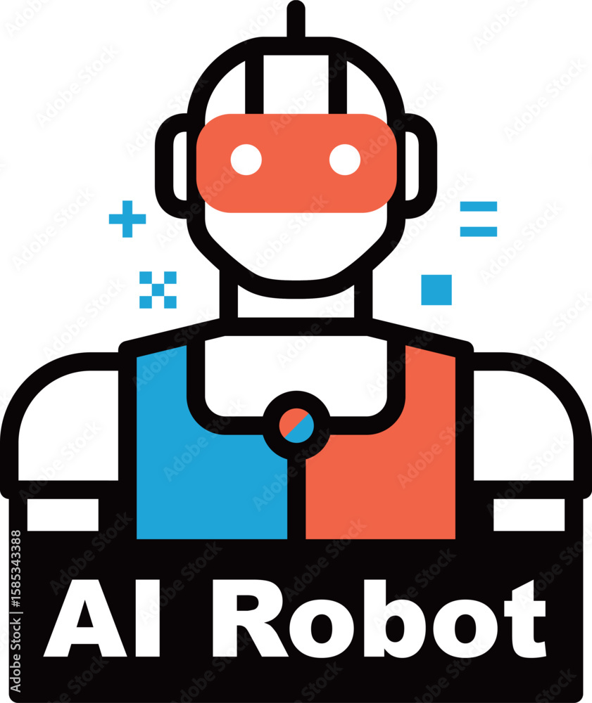 Fototapeta premium modern female robot black icon