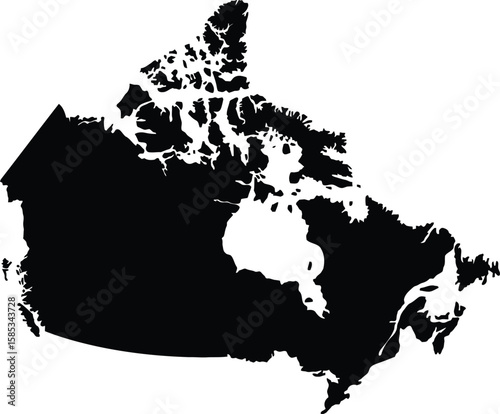 Canada Flag Map with Provincial Borders, Silhouette Design, and National Emblem Overlay
