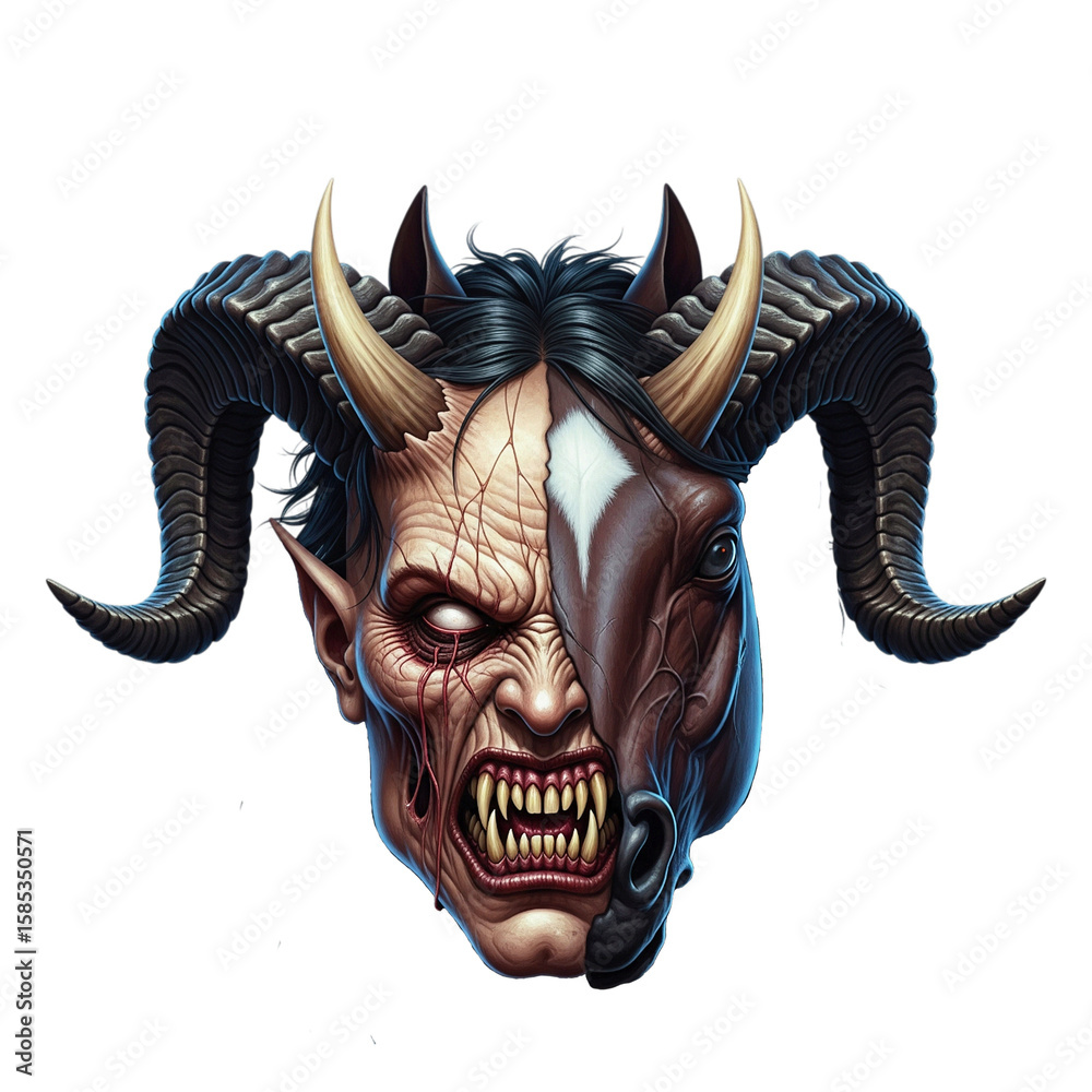 Naklejka premium bull skull on white background