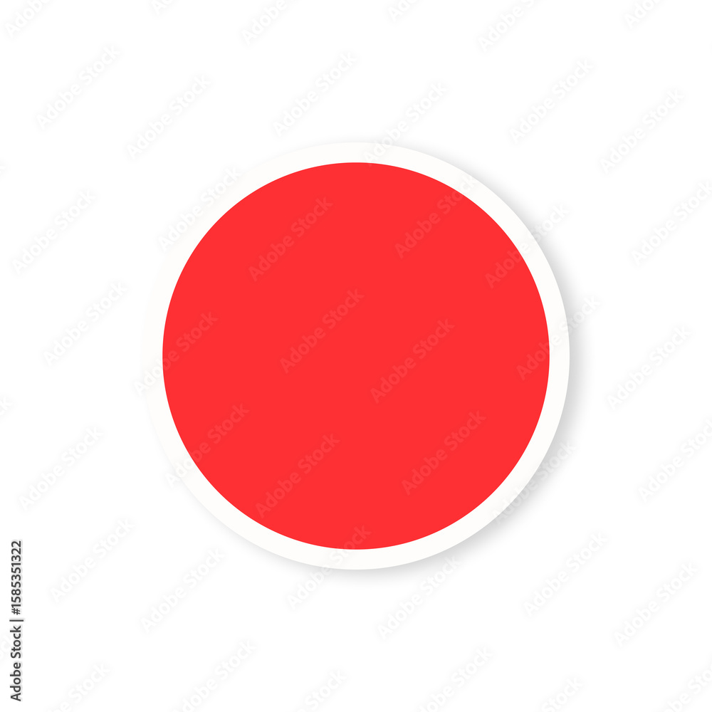 Red circle shape with white border Red circle shape with white border
