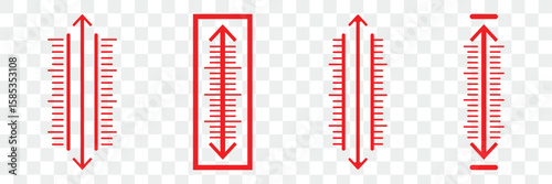 Human height icon set. Height measurement icon set. Scale tall human.