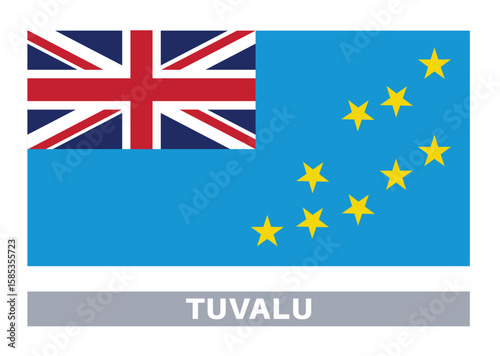 Flag of tuvalu. Flag icon. Standard colors. Standard size. Rectangular flag.