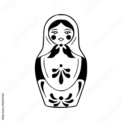 traditional Russian matryoshka doll vector
