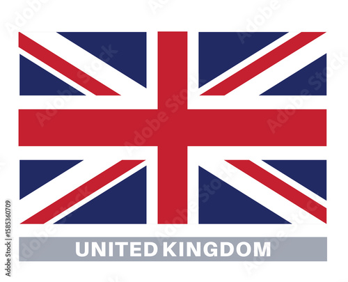 Flag of united kingdom. Flag icon. Standard colors. Standard size. Rectangular flag.