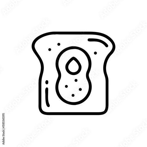 Avocado toast icon in black outline style