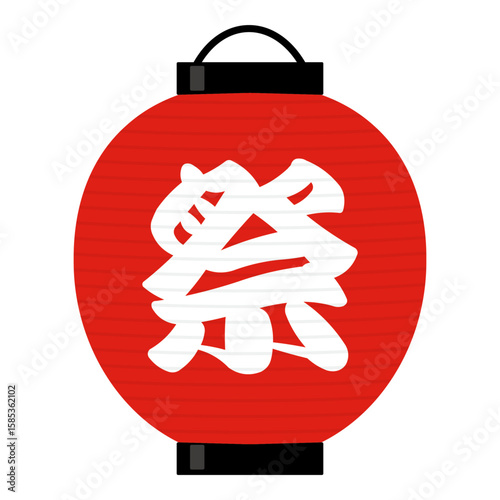 赤い祭提灯のイラスト素材