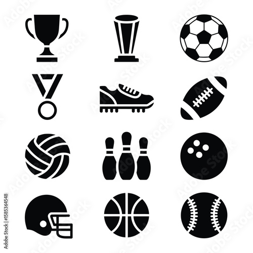 Sports and Activities related icon editable stroke outline set of different types small icons isolated on white background flat vector illustration. 