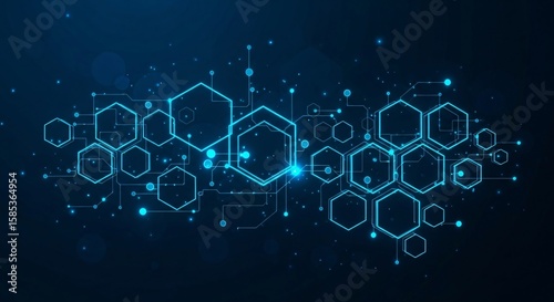 Wallpaper Mural Abstract blue background with flowing light, representing a global digital network connection, perfect for modern tech and science designs Torontodigital.ca