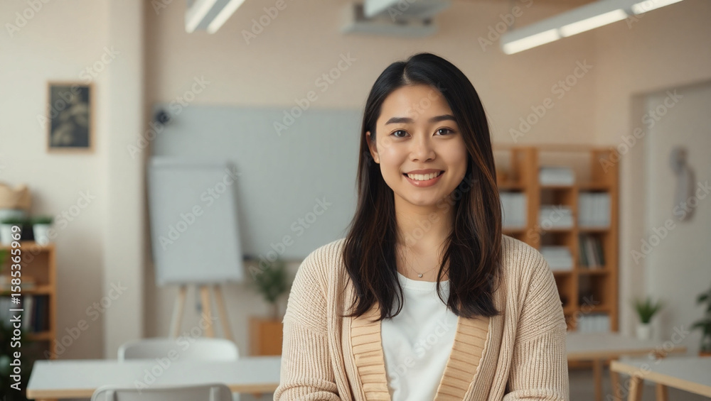 Fototapeta premium Soft Academic Blur Background for Presenter — Cozy Study Room Ambience