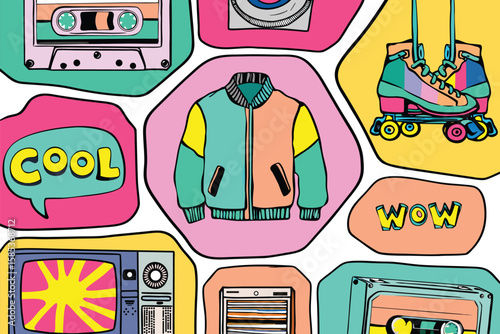 vector illustration of a set of fashion accessories