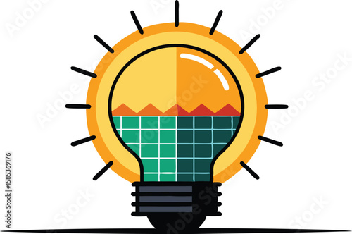 A comprehensive collection of colorful illustrations depicting solar energy panels in settings, emphasizing renewable energy and sustainability