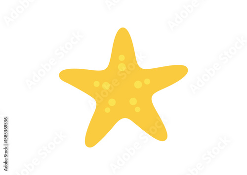 Yellow cartoon star fish sea Vector