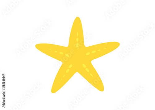 Yellow cartoon star fish sea Vector