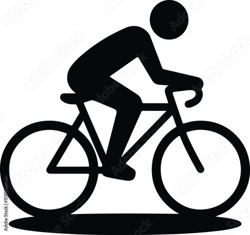 Silhouette cyclist riding bicycle sport recreation lifestyle vector Illustrator
