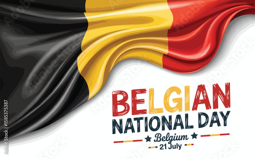 Celebrate Belgian National Day with a waving flag, a festive display of Belgian pride and patriotism on July twenty-first.