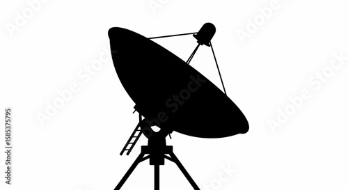 Silhouette of a Satellite Dish Exploring modern communication  through technology concepts