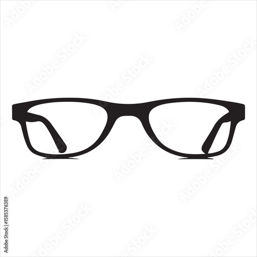 minimal and simple Black spectacles front location vector art silhouette 