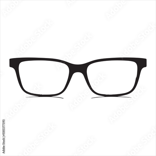 minimal and simple Black spectacles front location vector art silhouette 