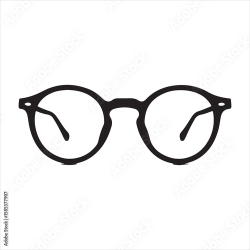minimal and simple Black spectacles front location vector art silhouette 