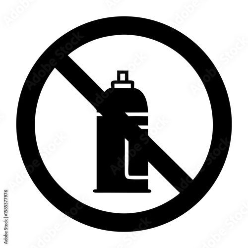 No graffiti prohibition sign featuring a spray can icon  