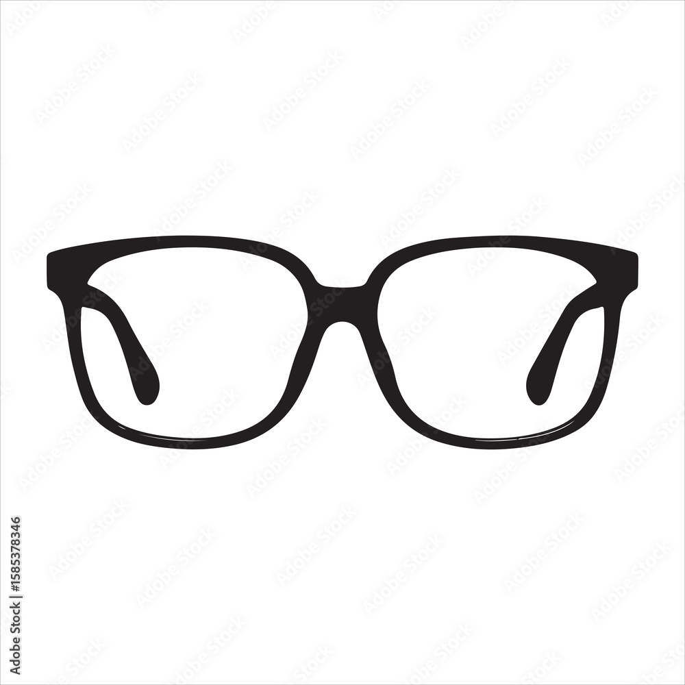 Fototapeta premium minimal and simple Black spectacles front location vector art silhouette 