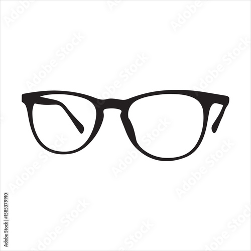 minimal and simple Black spectacles front location vector art silhouette 