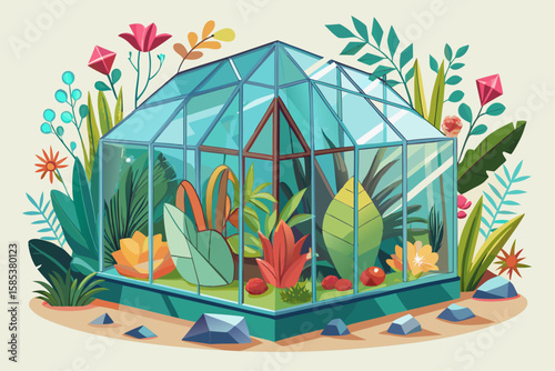 A Greenhouse That Cultivates Plants Made of Glass and Light