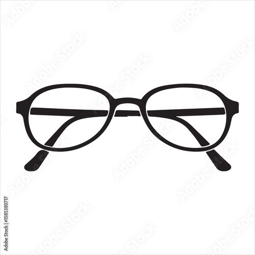 minimal and simple Black spectacles front location vector art silhouette 