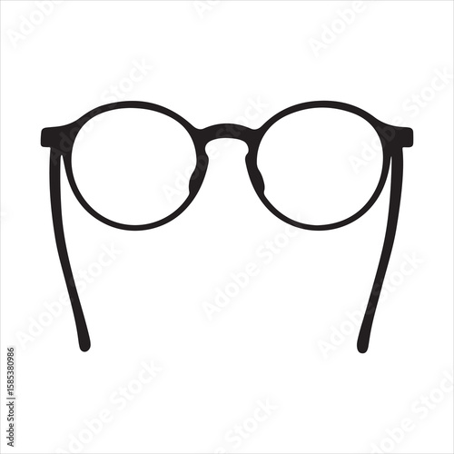 minimal and simple Black spectacles front location vector art silhouette 